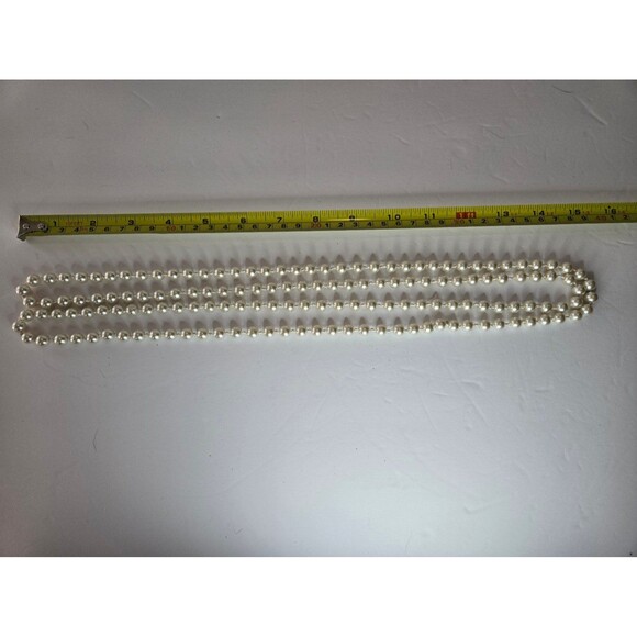 Long Faux Pearl Necklace - Picture 4 of 5